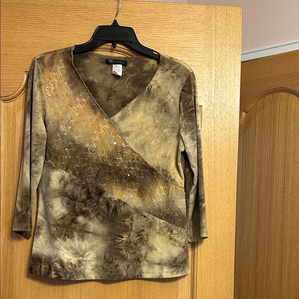 Stylish Brown and Tan Blouse